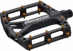 Reverse Black ONE Flat Fahrrad Pedal Schwarz/gold